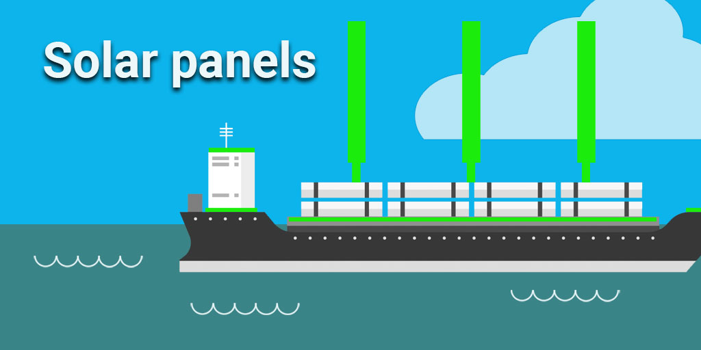 Solar Panels - green technologies improving the carbon footprint of shipping