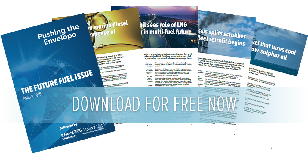 IMO 2020 sulphur cap, shipowners, fuel demand, LNG, scrubbers, exhaust gas cleaning systems, marine fuel mix, tech startup, coal waste