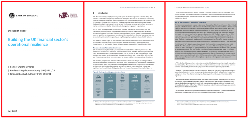 Building the UK financial sector's operational resilience